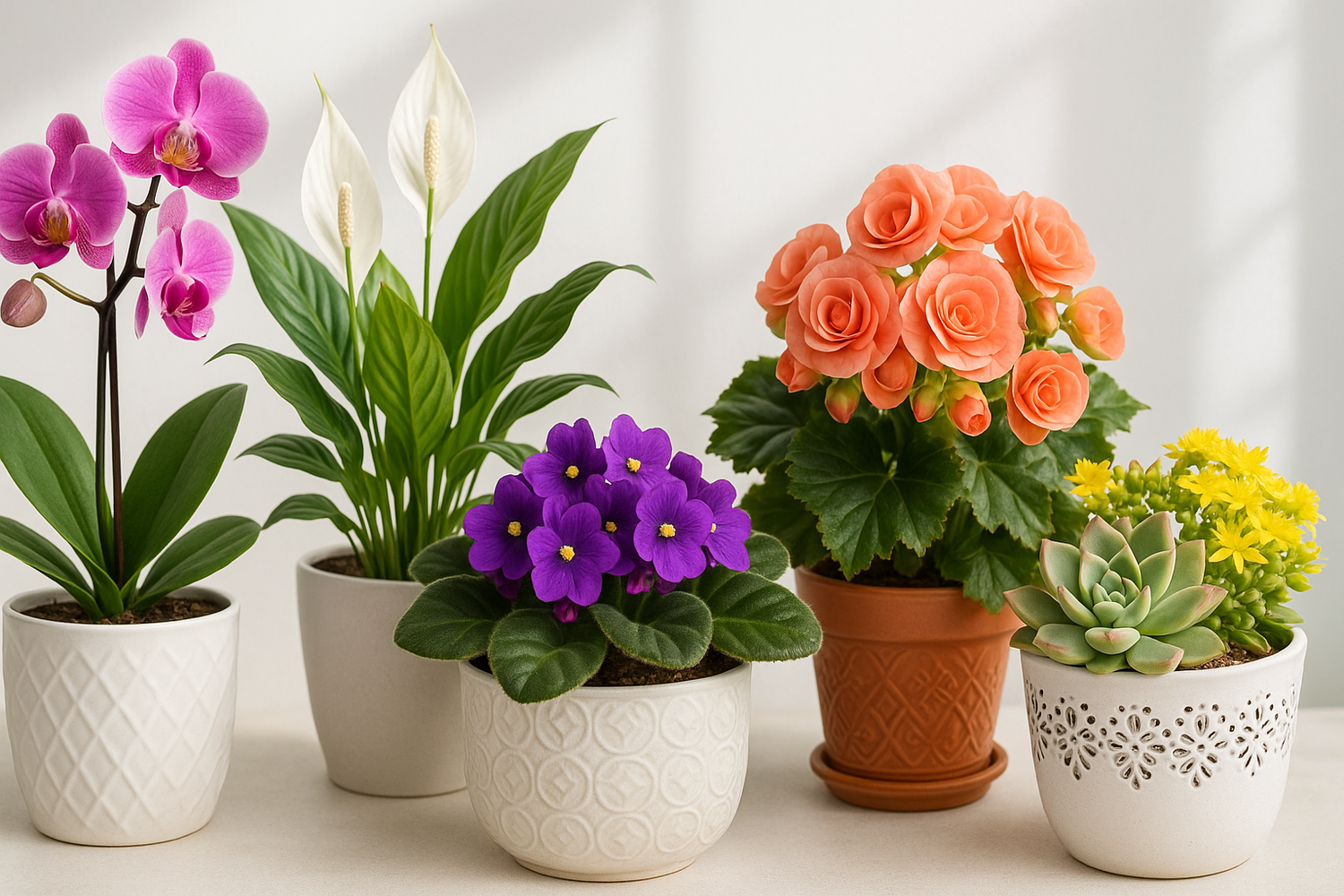 no text please. flower shop is selling plants (with flowers) i need a banner
