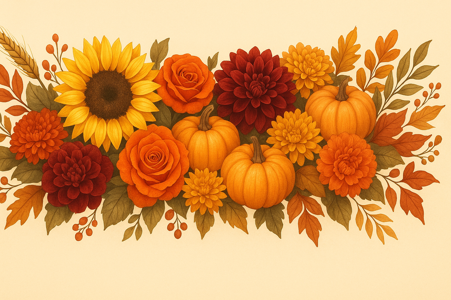 thanksgiving flowers banner