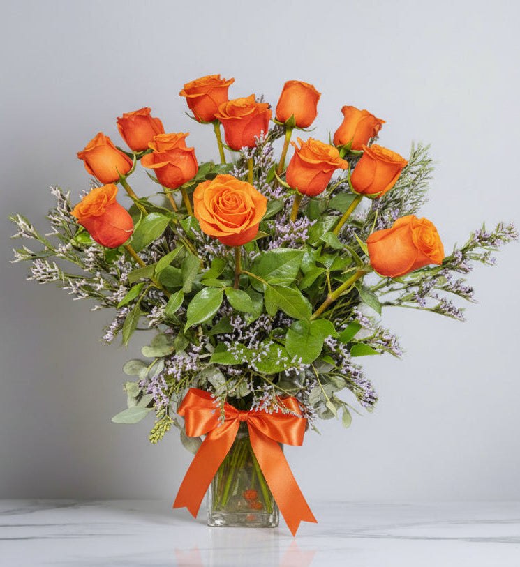 12 Orange Roses 🧡  IN 215