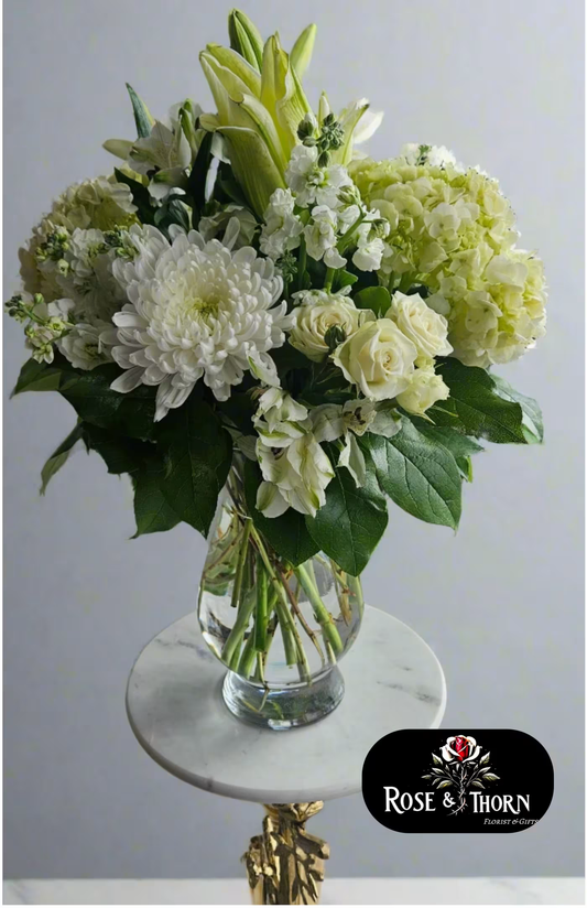 Handcrafted floral bouquet from Rose & Thorn Florist, available in multiple sizes including Standard, Deluxe, and Premium. Fresh flower delivery in Scottsdale, Paradise Valley & Phoenix.