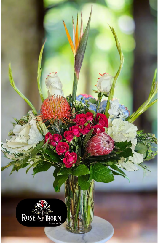 Handcrafted floral bouquet from Rose & Thorn Florist, available in multiple sizes including Standard, Deluxe, and Premium. Fresh flower delivery in Scottsdale, Paradise Valley & Phoenix.