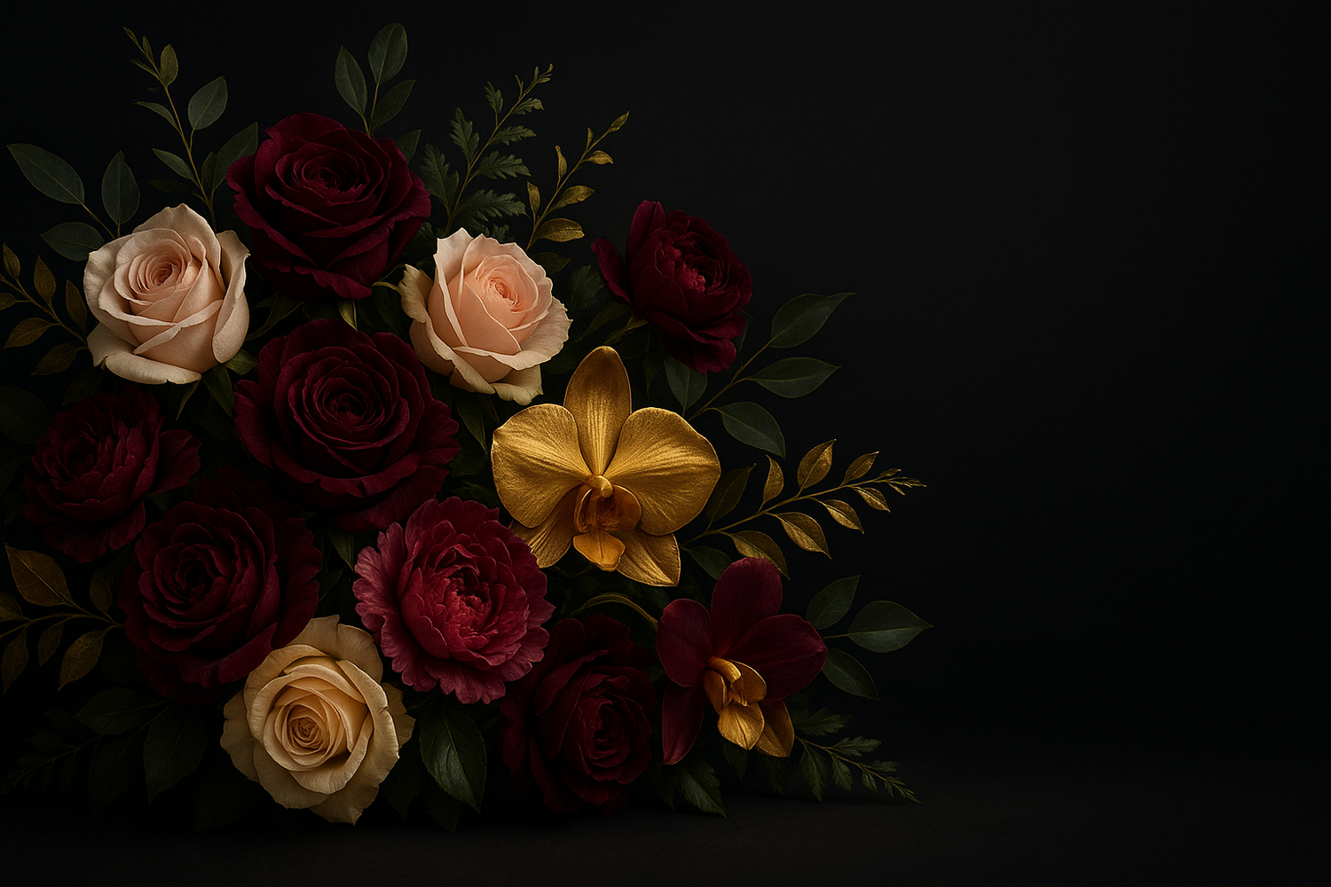 flowers or flower bouquet banner for the theme luxury